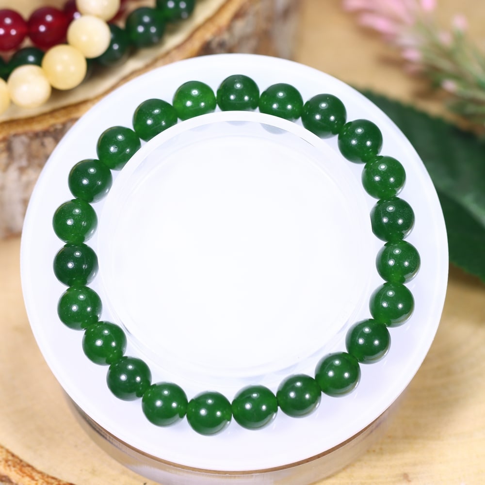 18.99g Nephrite Jade Bracelet - Polished Beads, 511B: Ksmith Heritage Auctioneers Subject: Natural Nephrite Jade Carat Weight: 18.99g