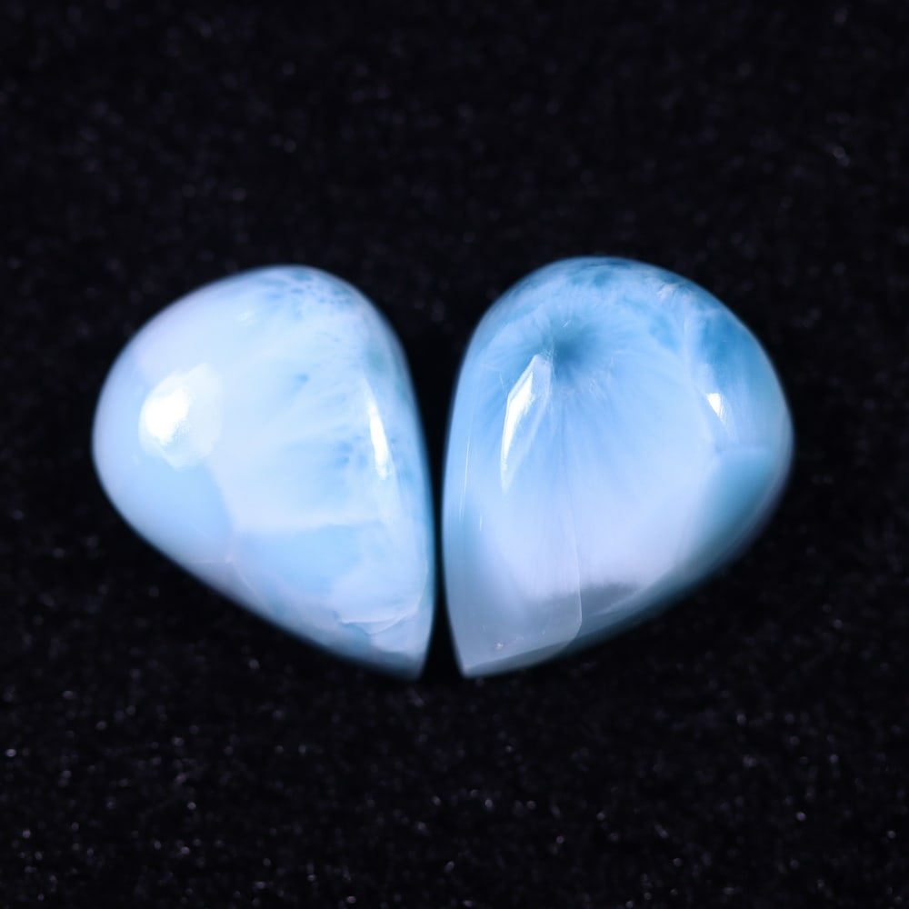 *22.19cts Natural Larimar Set - Polished Cabochon, 1176B: Ksmith Heritage Auctioneers Subject: Natural Larimar Carat Weight: 22.19 cts Dimension: 16.9x12.3x5.6 mm Type: Cabochon, Polished