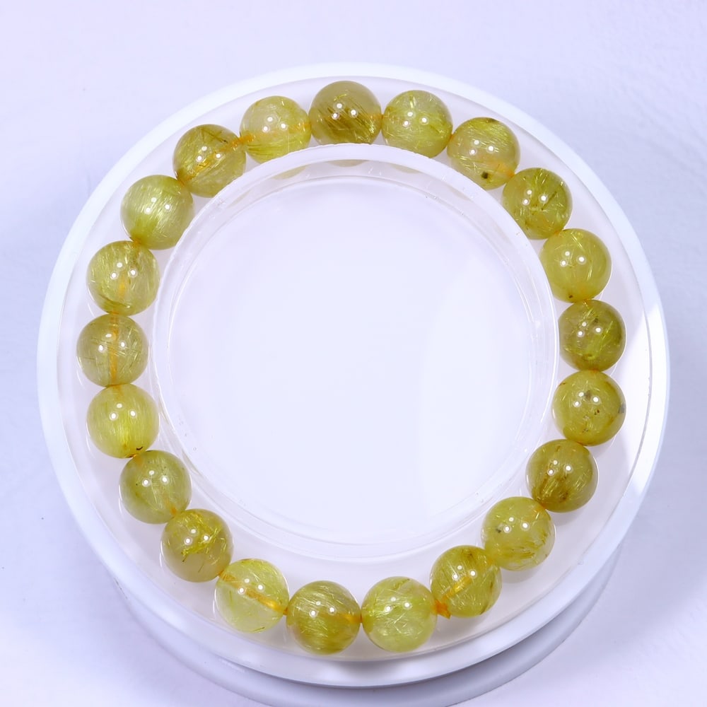 22.50g Golden Rutiled Quartz Bracelet - Polished Beads , 398E (1 of 2)