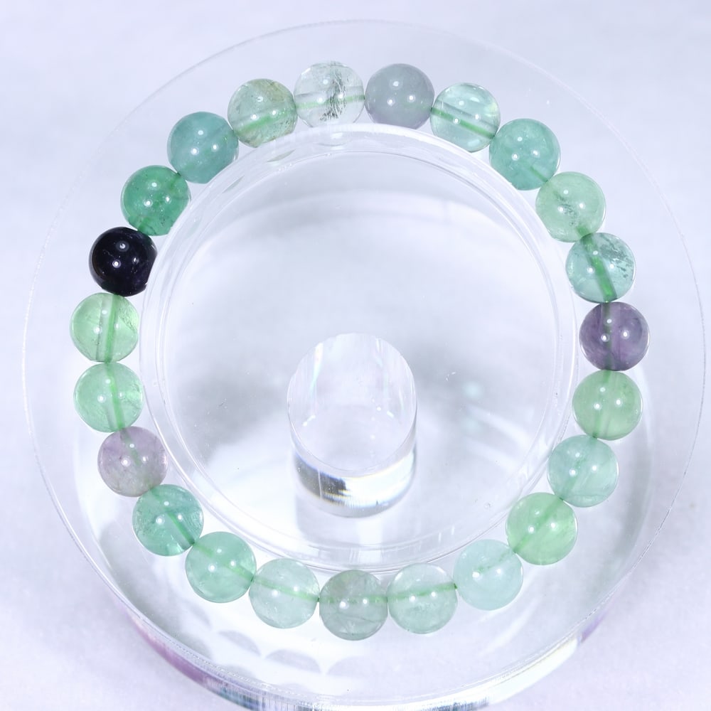 21.05g Fluorite Bracelet - Polished Beads , 349E (1 of 3)