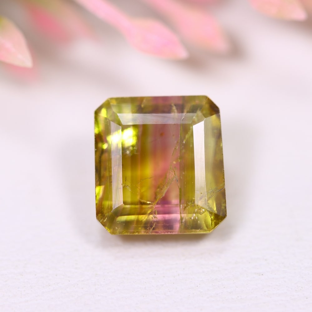 3.35cts Natural Watermelon Tourmaline - Bi-Colour Faceted Cut , 576E (1 of 3)