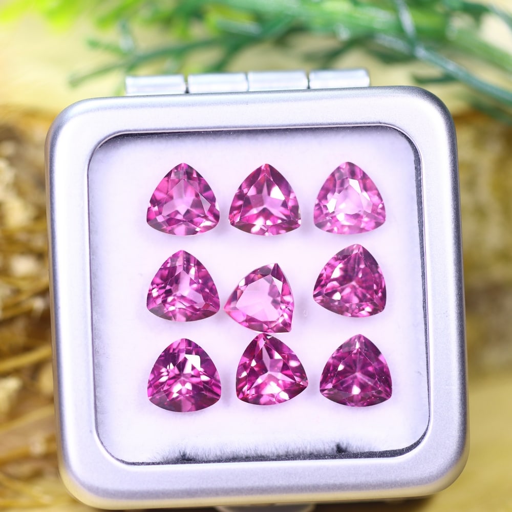 *12.70cts Natural Pink Topaz Set - Polished Faceted , 7mm, 70C: Ksmith Heritage AuctioneersSubject: Natural Topaz (without box) Origin: Myanmar Treatment: Coated