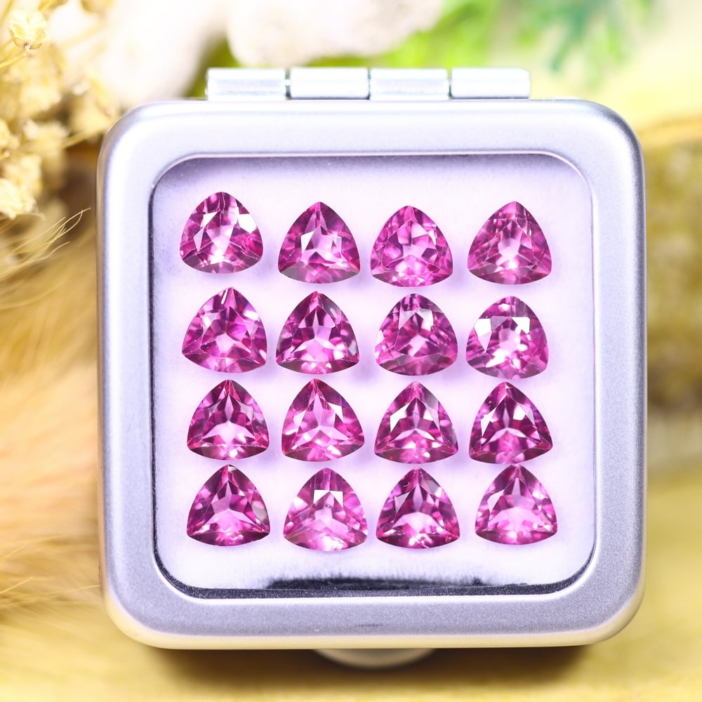 *14.02cts Natural Pink Topaz Set - Polished Faceted , 6mm, 36C: Ksmith Heritage AuctioneersSubject: Natural Topaz (without box) Origin: Myanmar Treatment: Coated