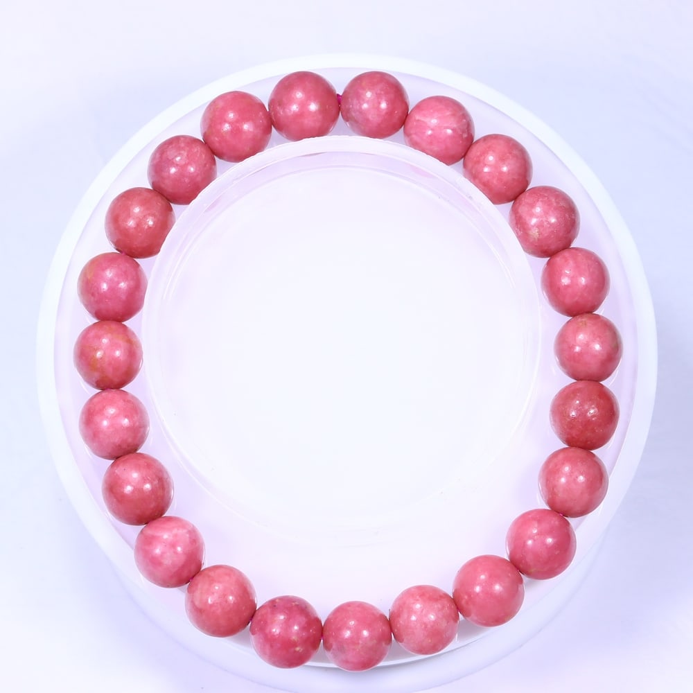 *31.30g Rhodonite Bracelet - Polished Beads , 39E: Ksmith Heritage Auctioneers Subject: Natural Rhodonite Carat Weight: 31.30g