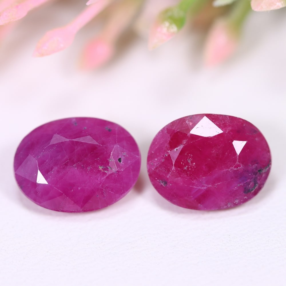 7.35Ct Red Ruby Set - Polished Faceted , 883E (1 of 2)