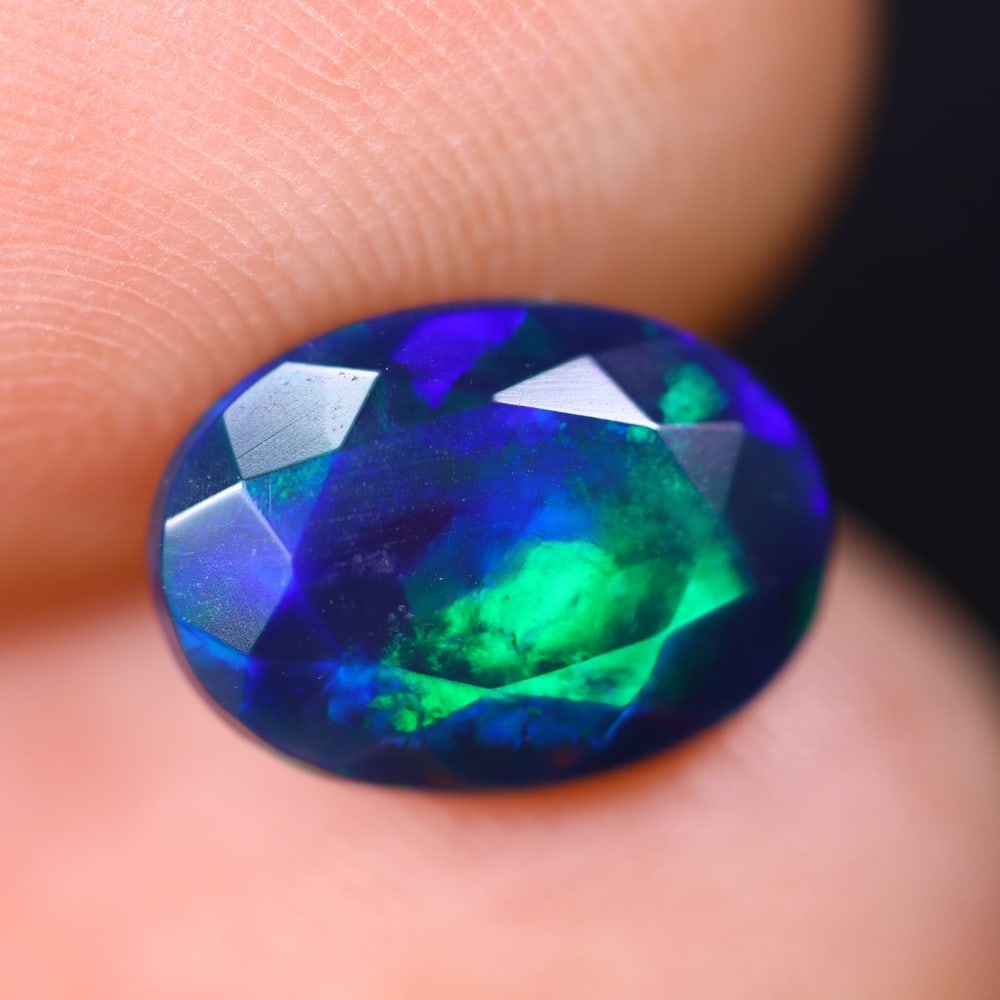 1.53Ct Welo Black Faceted Opal Polished - Ethiopian Opal , 537E: Ksmith Heritage Auctioneers Subject: Natural Ethiopian Welo Black Opal Origin: Ethiopia Carat Weight: 1.53Ct Dimension: 10.1x7.3x4.4 mm Treatment: Smoked Type: Faceted, Po