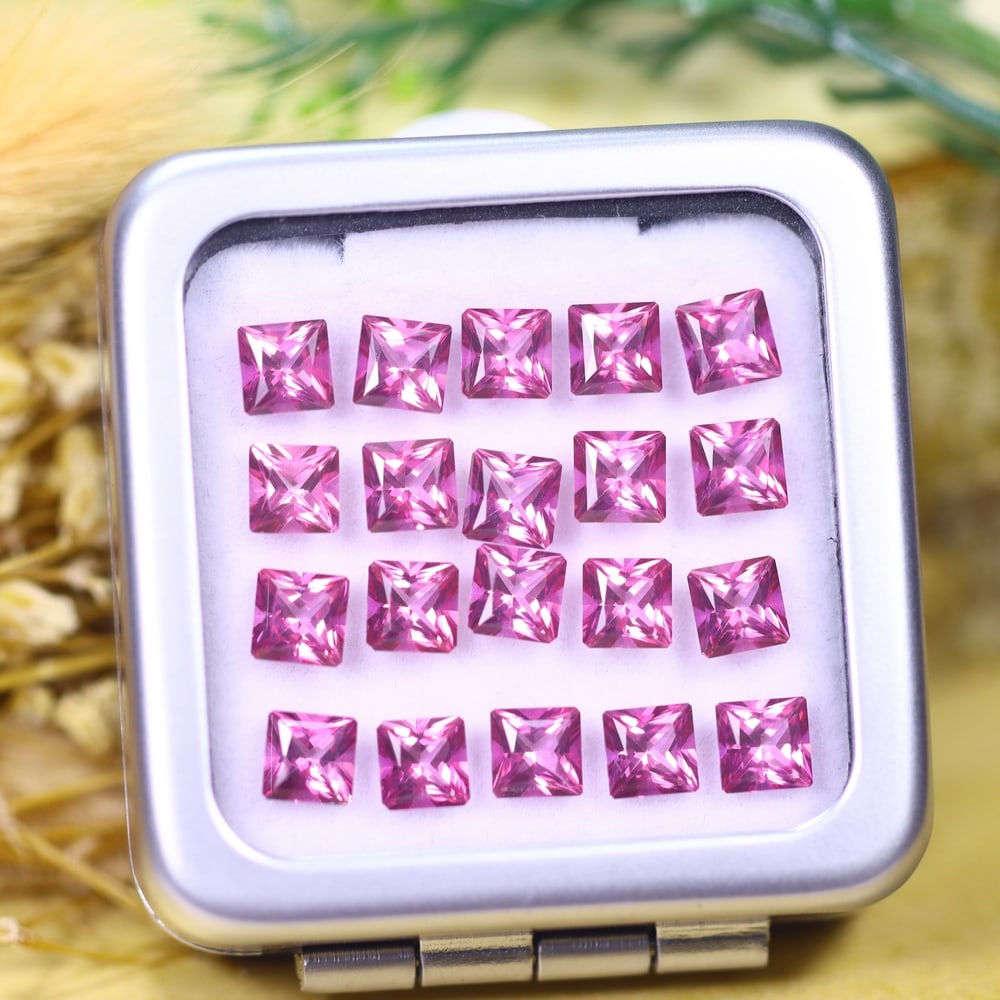 *11.18cts Natural Pink Topaz Set - Polished Faceted , 4.5mm, 64C (1 of 2)