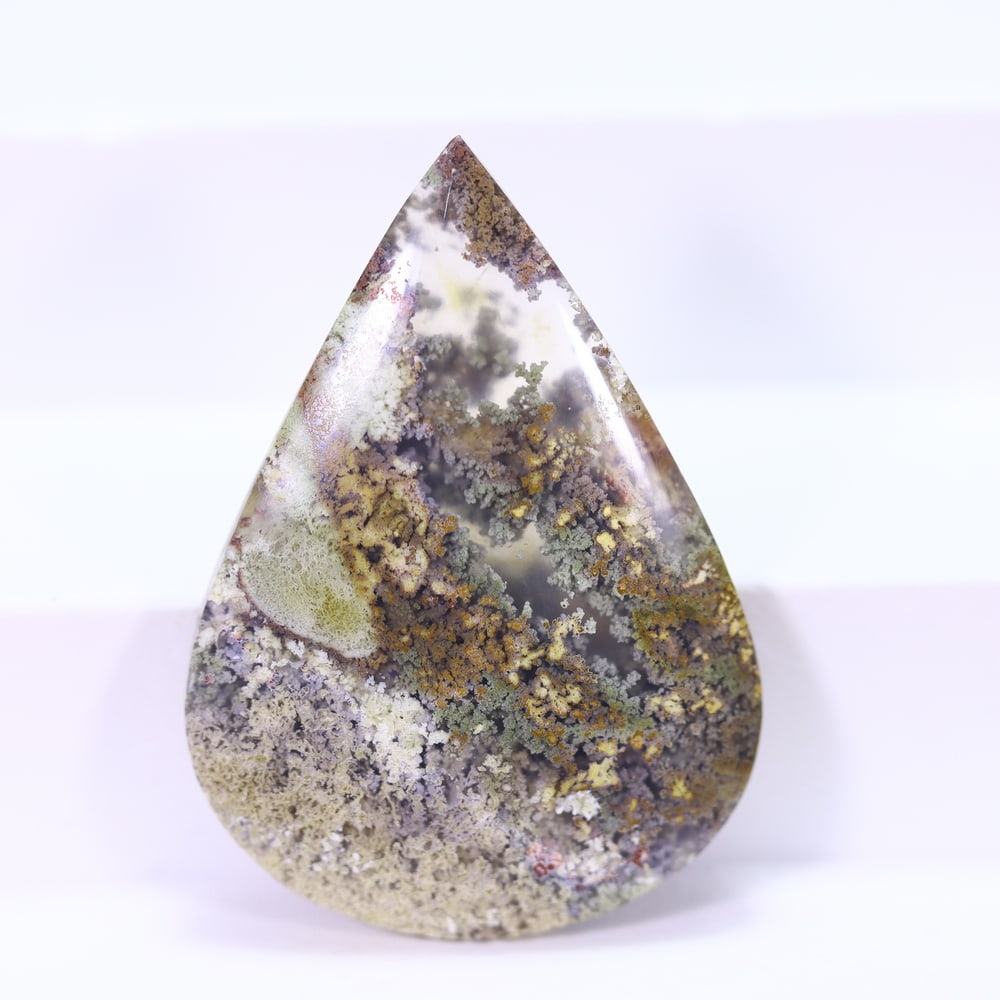 32.30Ct Moss Agate Cabochon - Polished - 37x26mm Approx , 1077E: Ksmith Heritage Auctioneers Subject: Natural Agate Origin: Asia Treatment: Natural Untreated Type: Cabochon, Polished