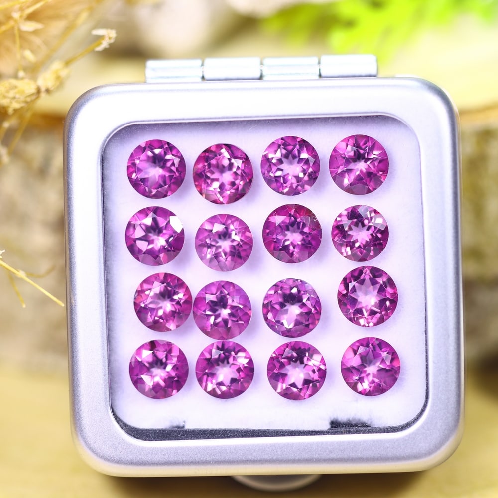 *15.97cts Natural Pink Topaz Set - Polished Faceted , 6mm, 53C: Ksmith Heritage AuctioneersSubject: Natural Topaz (without box) Origin: Myanmar Treatment: Coated