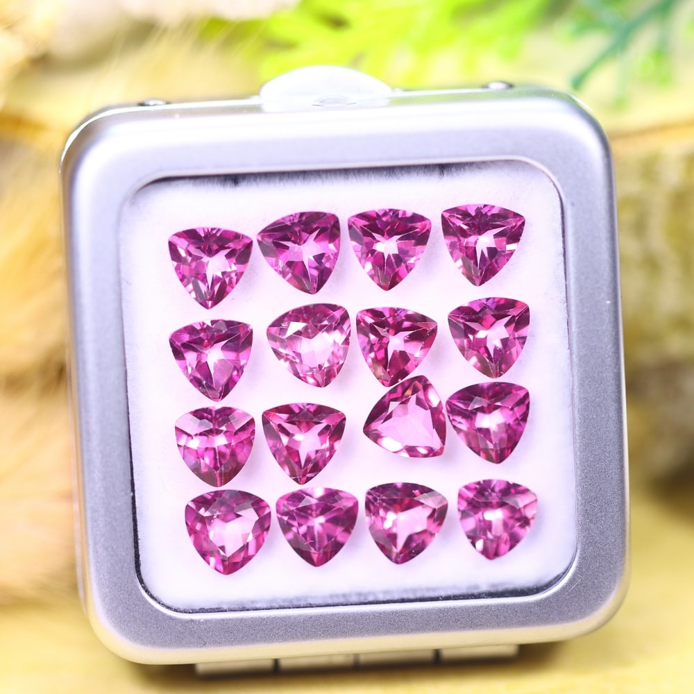 *14.06cts Natural Pink Topaz Set - Polished Faceted , 6mm, 47C: Ksmith Heritage AuctioneersSubject: Natural Topaz (without box) Origin: Myanmar Treatment: Coated