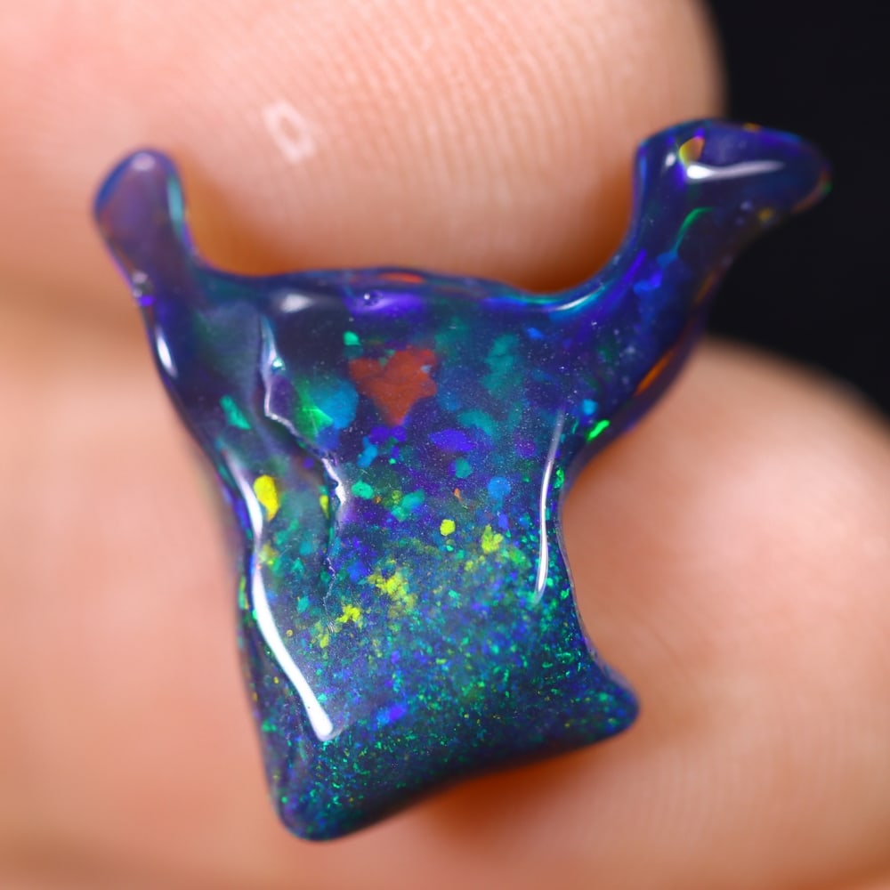 3.81Ct Natural Freeform Black Opal - 16x13x4mm - Polished Rough , 210E (1 of 6)