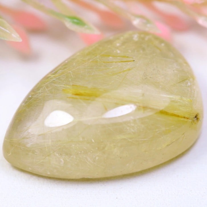 Rutile Quartz 21.52Ct Natural Pear Cut Unheated Rutile Quartz, 880B (1 of 2)