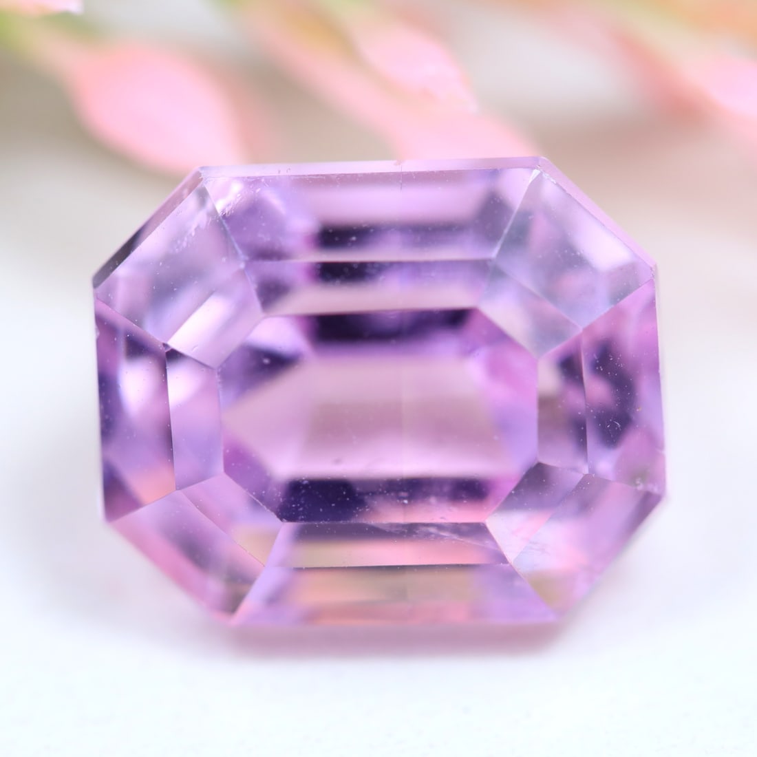 VVS Kunzite 12.21Ct Emerald Cut Natural Brazil Top Pink Kunzite, 1127B: Ksmith Jewels Global Welcome to our auction house, today auction brought to you by Ksmith Jewels Global based in Penang, Malaysia specialize in all kinds of opal and color gemstone both in manufacturi