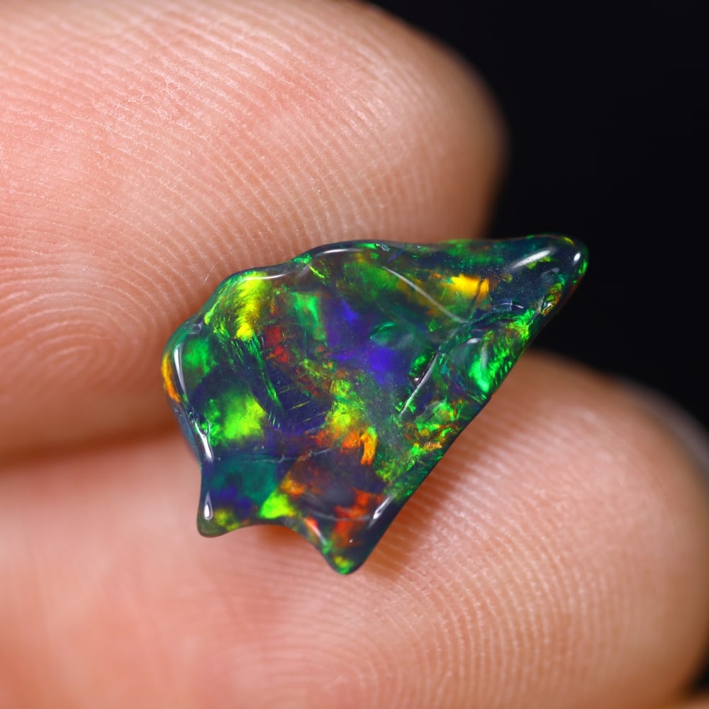 *1.62Ct Smoked Freeform Welo Opal Polished - Ethiopian Opal , 203C (1 of 6)