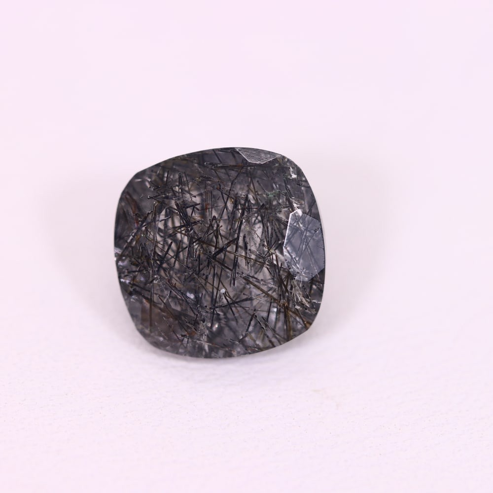 *4.36Ct Black Rutiled Quartz - Polished Faceted , 259C: Ksmith Heritage Auctioneers Subject: Natural Black Rutiled Quartz Carat Weight: 4.36 Ct Dimension: 10.9x10.8x6.1 mm