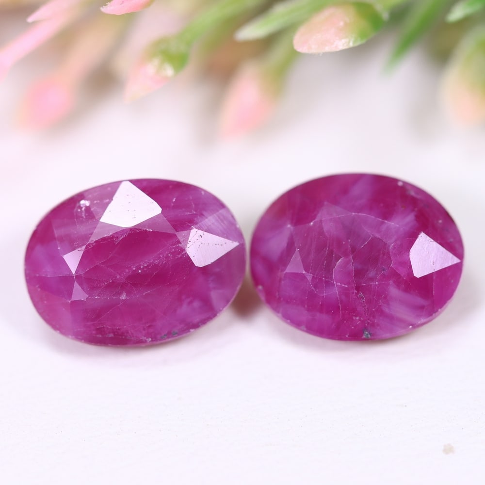 10.19Ct Red Ruby Set - Polished Faceted , 938E: Ksmith Heritage Auctioneers Subject: Natural Ruby Origin: Burma Carat Weight: 10.19Ct Dimension: 11.5x8.6x5.5 mm Treatment: Heated Type: Faceted, Polished