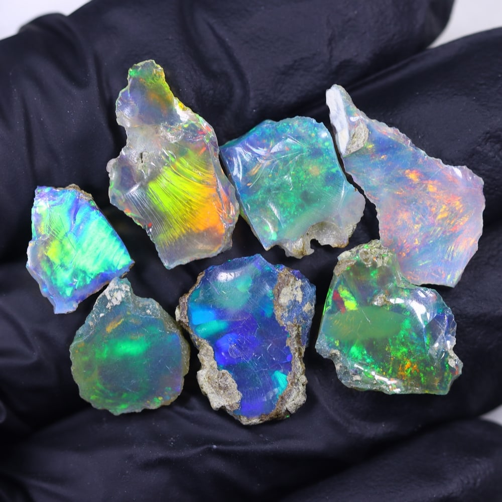12.9Ct Smoked Rough Opal Specimen - Ethiopian Opal - Mineral Rough , 549E (1 of 5)