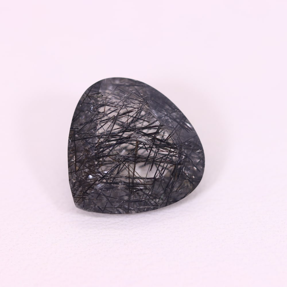 *5.97Ct Black Rutiled Quartz - Polished Faceted , 256C: Ksmith Heritage Auctioneers Subject: Natural Black Rutiled Quartz Carat Weight: 5.97 Ct Dimension: 13.6x13.1x6.5 mm