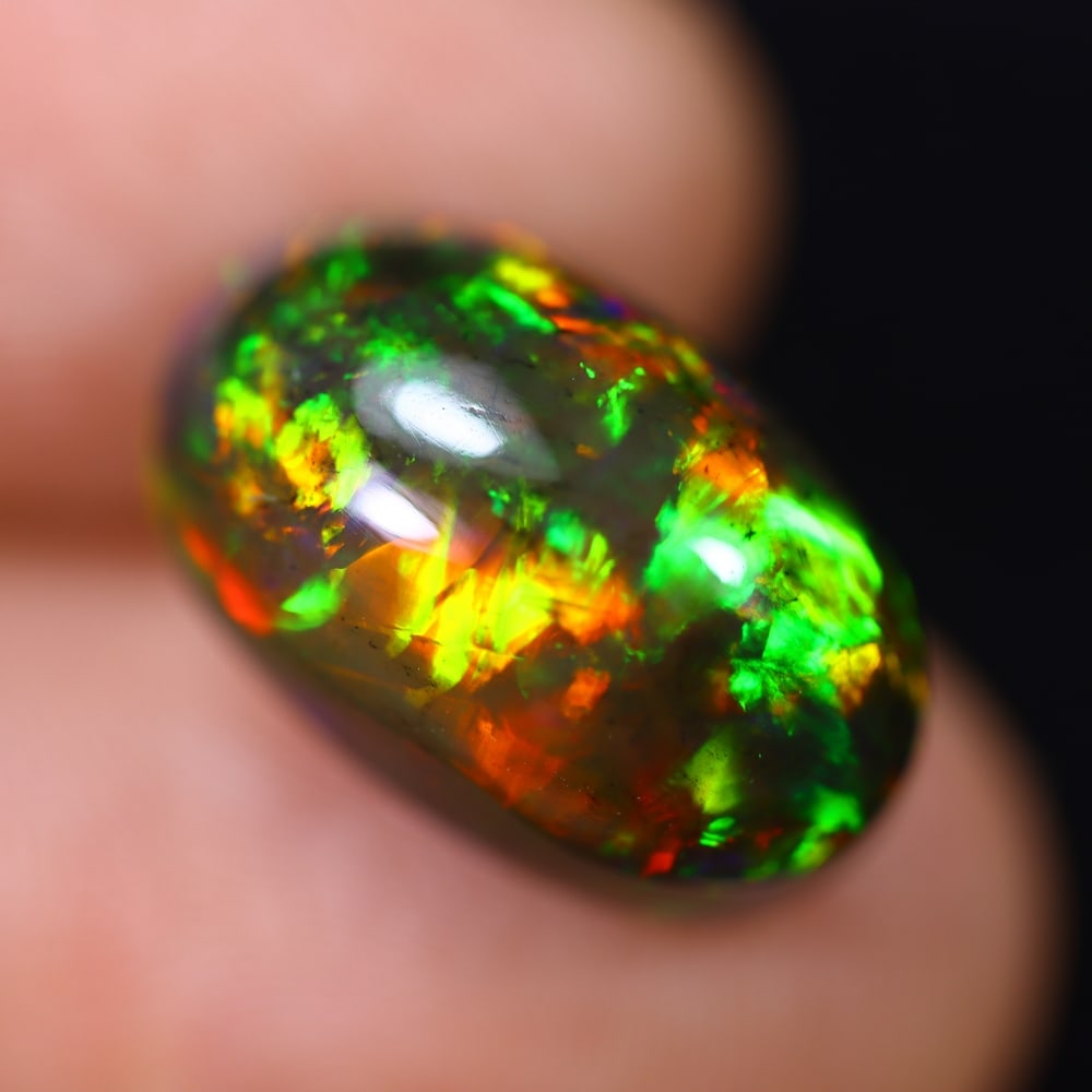 *8.03Ct Welo Black Opal Polished - Ethiopian Opal, 920B (1 of 8)