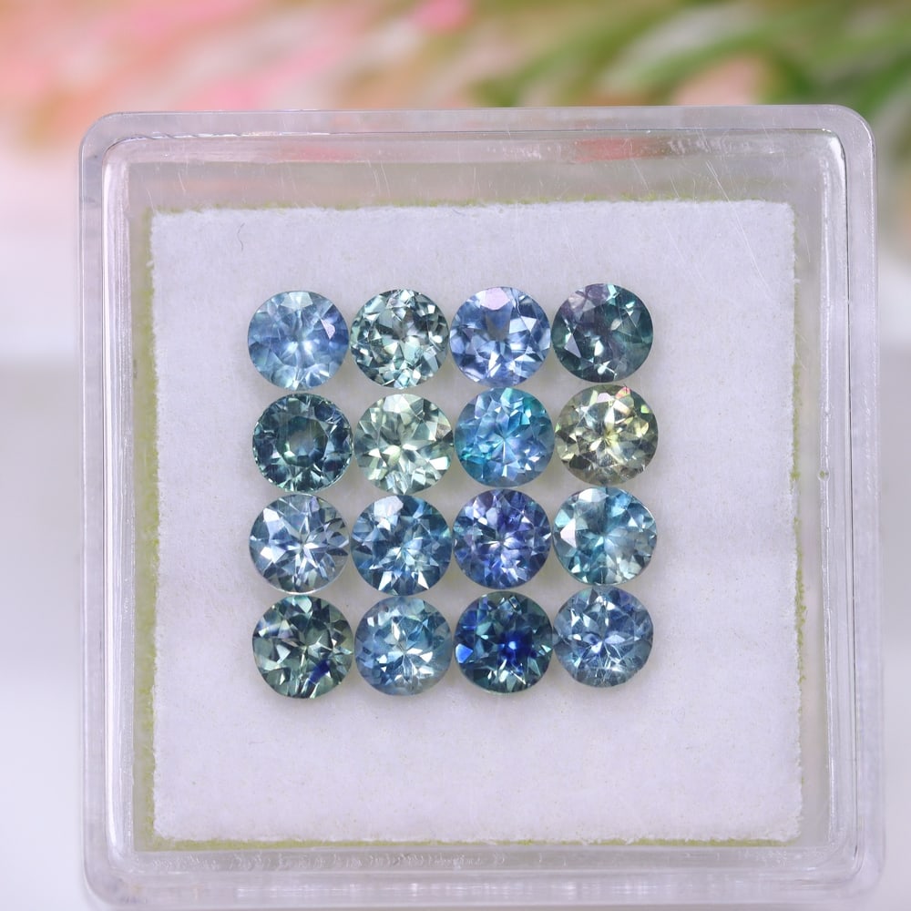 *3.34Ct 16pcs Australian Blue Sapphire Calibrated 3.5mm Set - Polished Faceted , 810E (1 of 3)