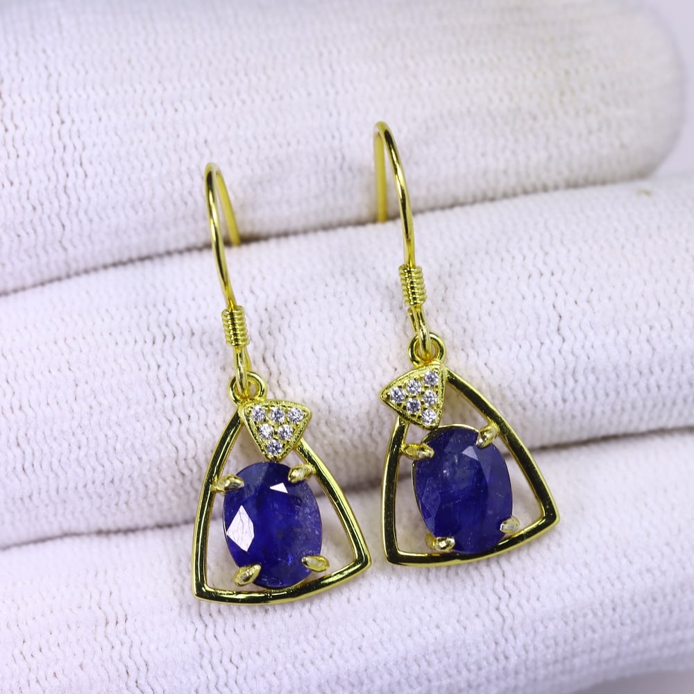 2.51g Blue Sapphire Earrings - 925 Sterling Silver , 101C: Ksmith Heritage Auctioneers