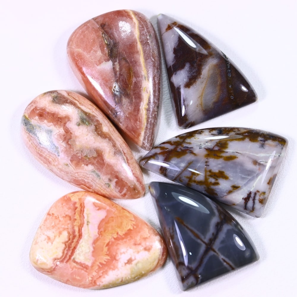 134Ct Multi Agate Cabochon Set - Polished - 28x15 mm Approx, 418B: Ksmith Heritage Auctioneers Subject: Natural Agate Treatment: Natural Untreated Type: Cabochon, Polished