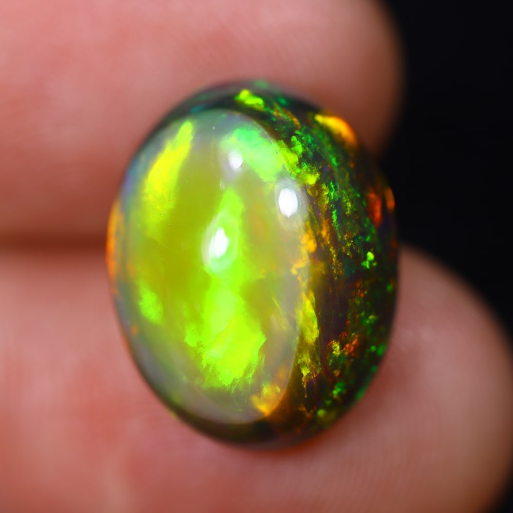 6.40Ct Welo Black Opal Polished - Ethiopian Opal , 25E (1 of 10)