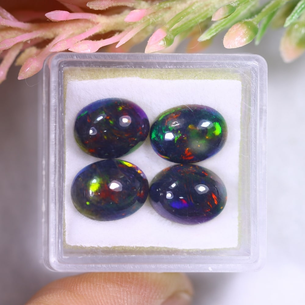 6.29Ct Welo Black Opal Polished Lot - Ethiopian Opal , 963E (1 of 2)