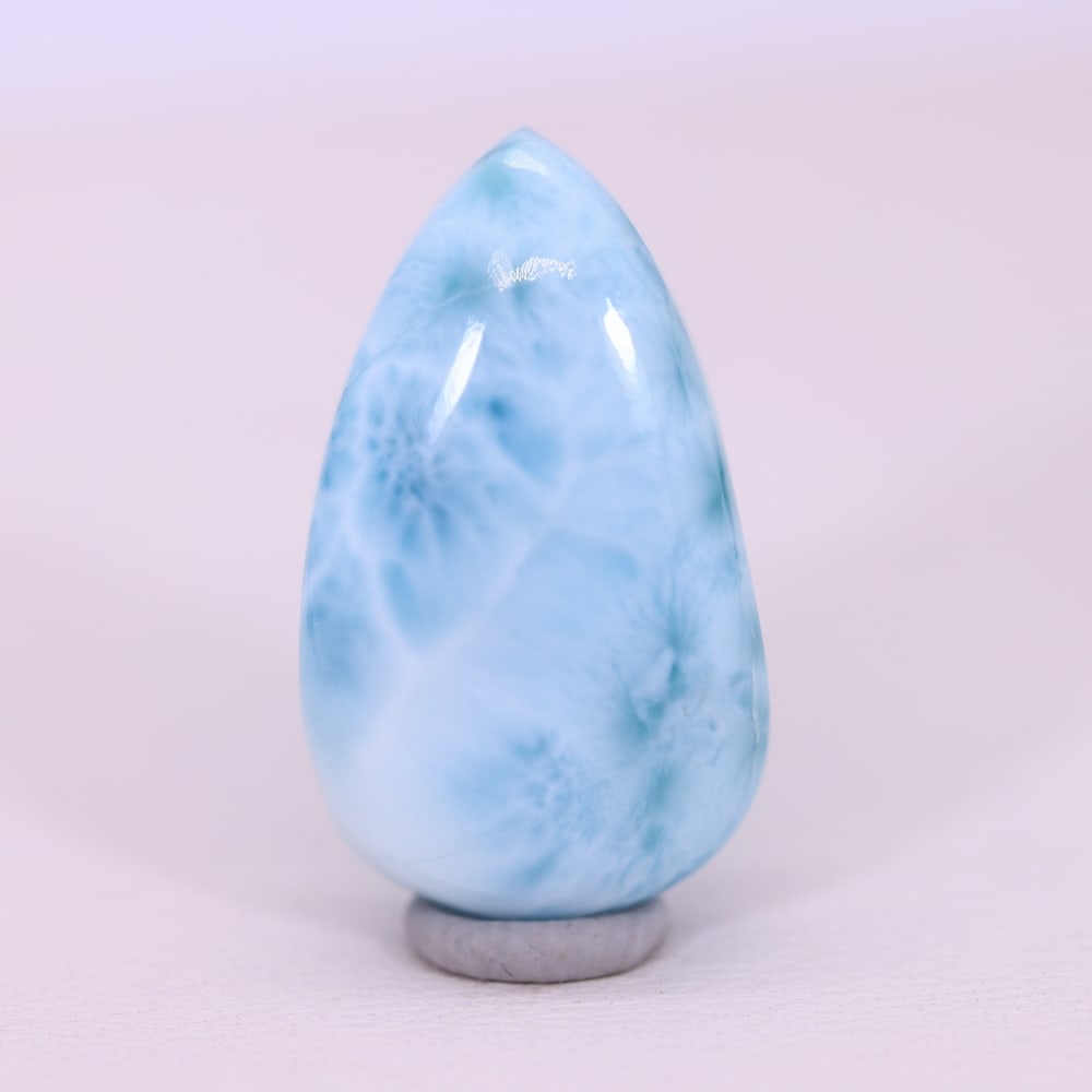 *11.59Ct Natural Larimar - Polished Cabochon , 233C: Ksmith Heritage Auctioneers Subject: Natural Larimar Carat Weight: 11.59 Ct Dimension: 20.8x12.2x5.3 mm Type: Cabochon, Polished