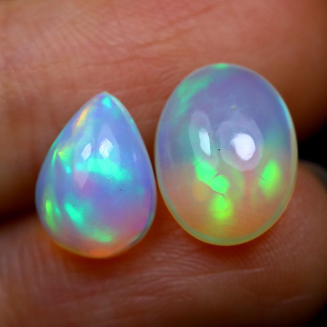 4.28Ct Natural Ethiopian Welo Opal Pair - Ethiopian Opal Cabochon, 742MZ: Ksmith Jewels Global Welcome to our auction house, today auction brought to you by Ksmith Jewels Global based in Penang, Malaysia specialize in all kinds of opal and color gemstone both in manufacturi