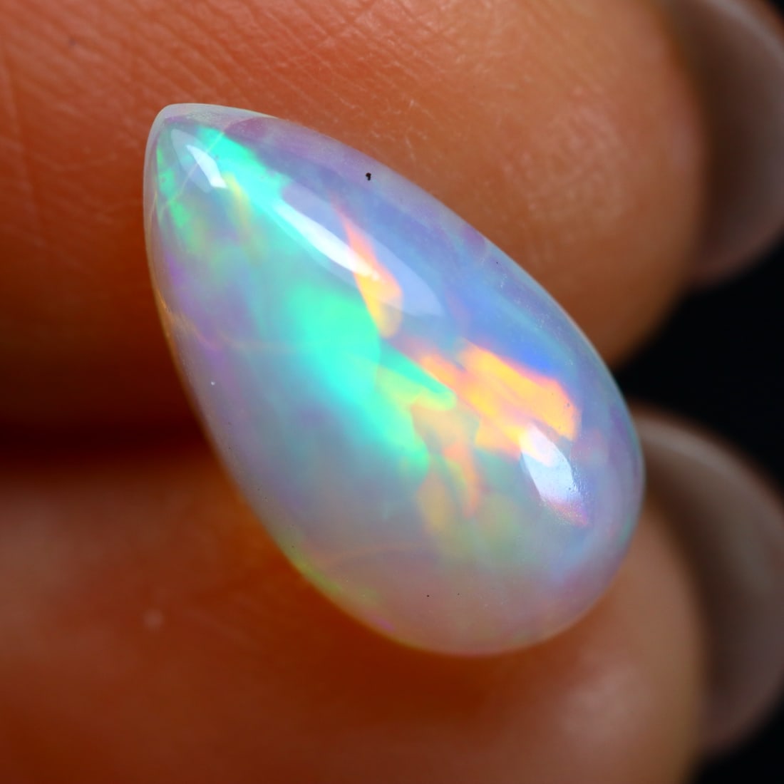 1.36Ct Natural Flashy Rainbow Ethiopian Welo Opal - Ethiopian Opal - Pear Cabochon, 736MZ: Ksmith Jewels Global Welcome to our auction house, today auction brought to you by Ksmith Jewels Global based in Penang, Malaysia specialize in all kinds of opal and color gemstone both in manufacturi