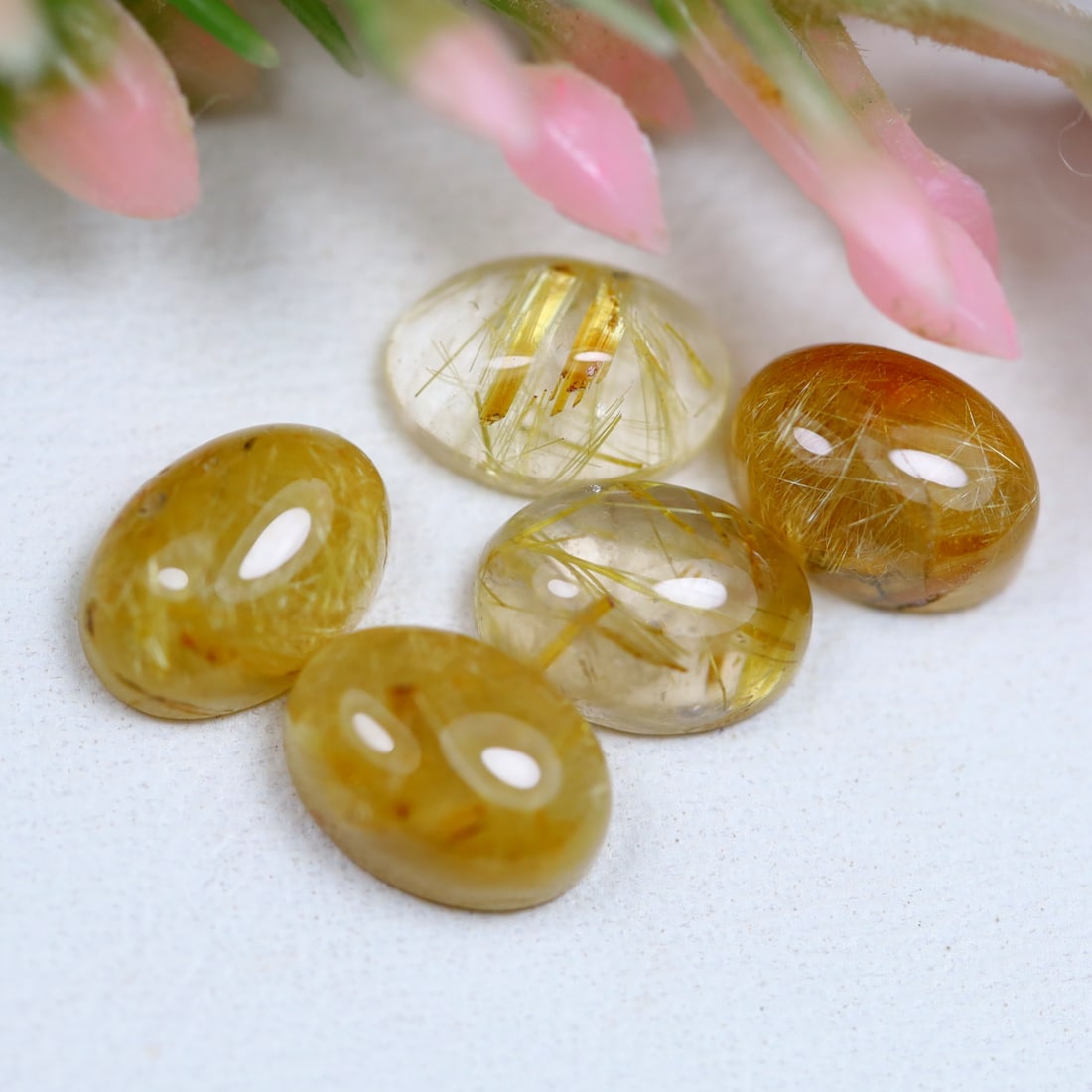 Quartz 5.25Ct Natural Golden Rutiled Quartz Cabochon Lots, 1126MZ: Ksmith Jewels Global Welcome to our auction house, today auction brought to you by Ksmith Jewels Global based in Penang, Malaysia specialize in all kinds of opal and color gemstone both in manufacturi