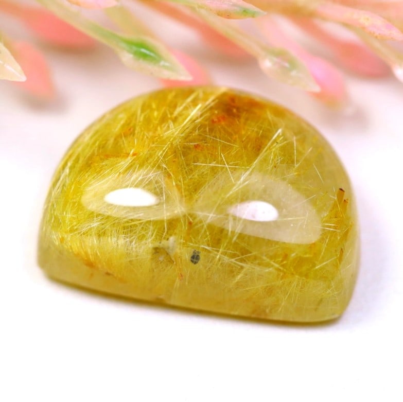 Quartz 11.91Ct Natural Golden Rutiled Quartz Cabochon, 289B (1 of 2)