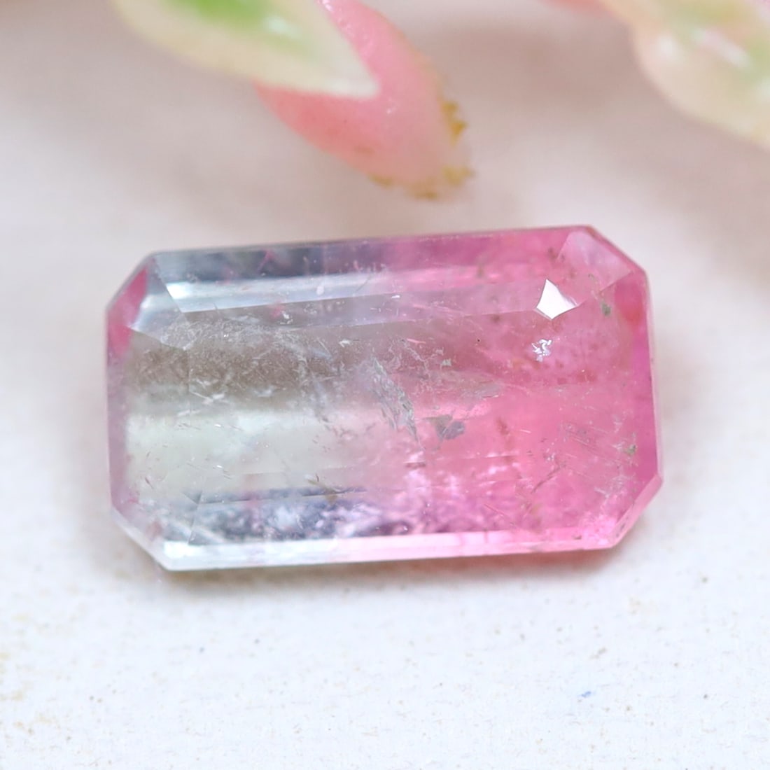 Bi- Color Tourmaline 0.82Ct Rectangle Cut Natural Mozambique Tourmaline, 244A: Ksmith Jewels Global Welcome to our auction house, today auction brought to you by Ksmith Jewels Global based in Penang, Malaysia specialize in all kinds of opal and color gemstone both in manufacturi