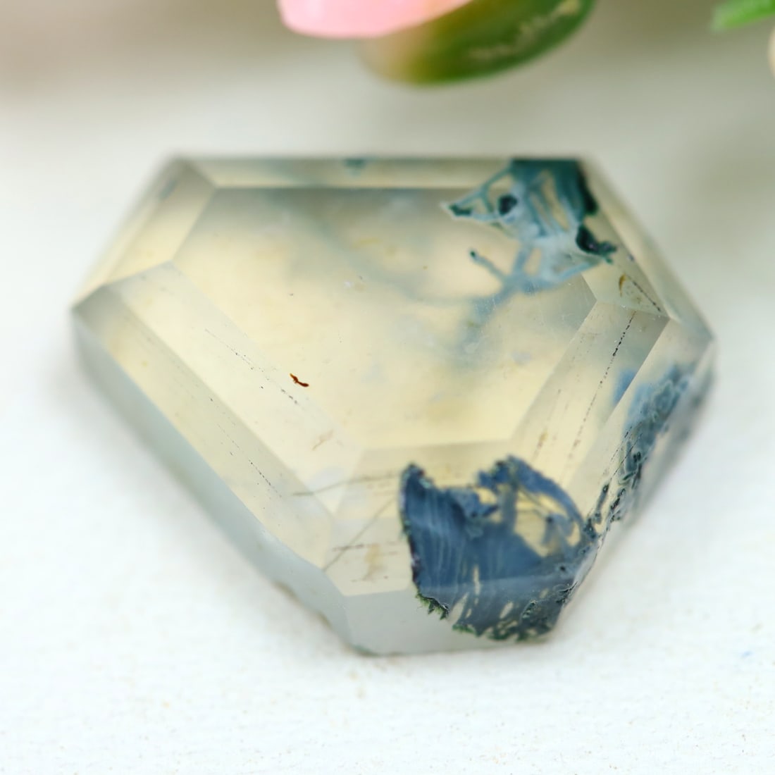 6.01Ct Natural Green Moss Agate - India Gemstone - Fancy Faceted, 1117B: Ksmith Jewels Global Welcome to our auction house, today auction brought to you by Ksmith Jewels Global based in Penang, Malaysia specialize in all kinds of opal and color gemstone both in manufacturi