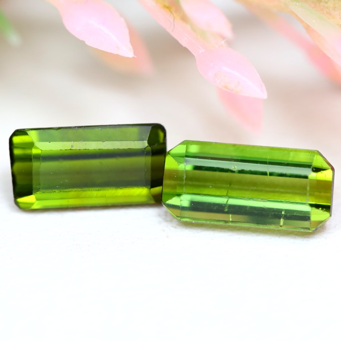 Tourmaline 2.36Ct Natural Mozambique Green Tourmaline Pair Gemstone, 777MZ (1 of 2)