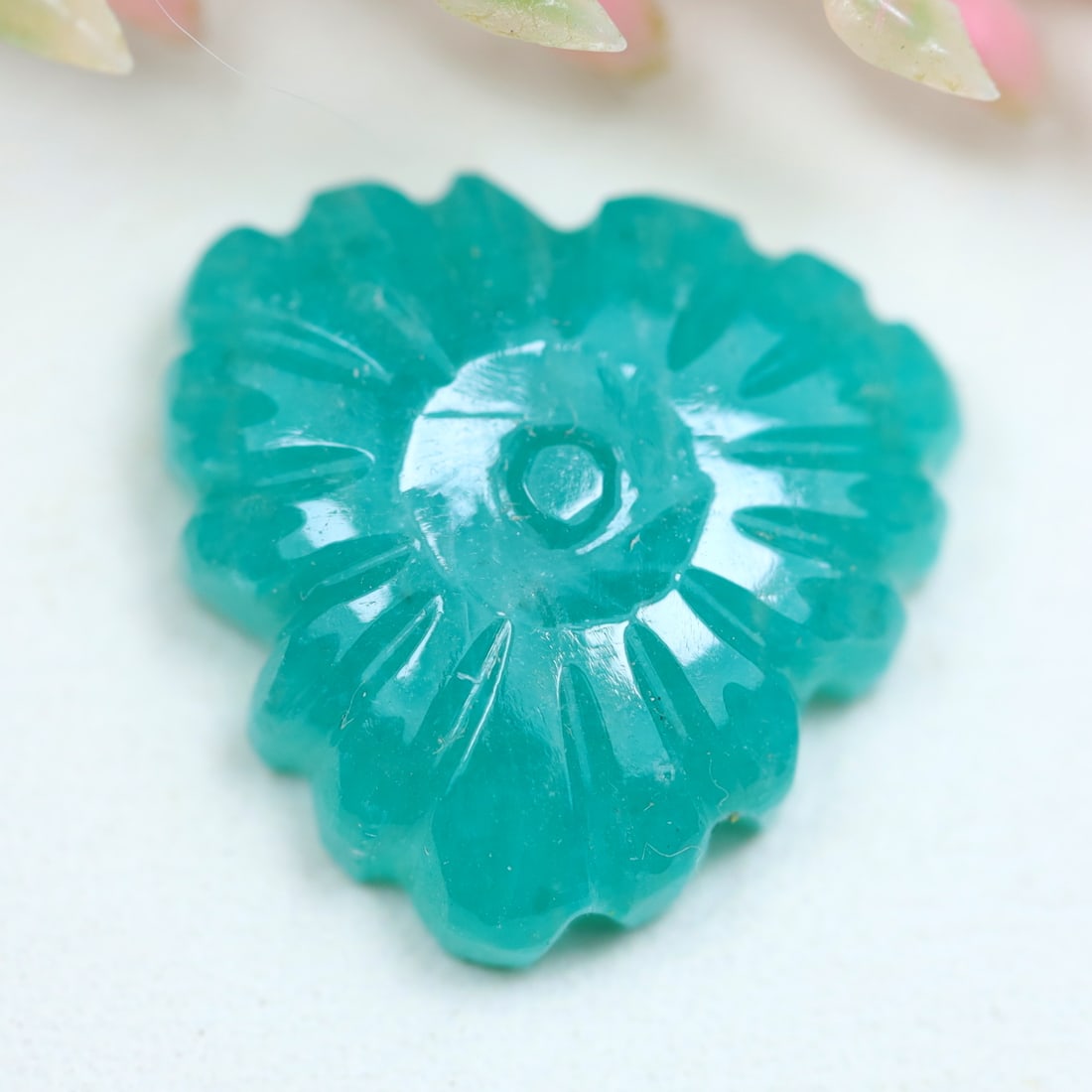 6.30Cts Natural Amazonite Hand Carved Gemstone, 414MZ: Ksmith Jewels Global Welcome to our auction house, today auction brought to you by Ksmith Jewels Global based in Penang, Malaysia specialize in all kinds of opal and color gemstone both in manufacturi