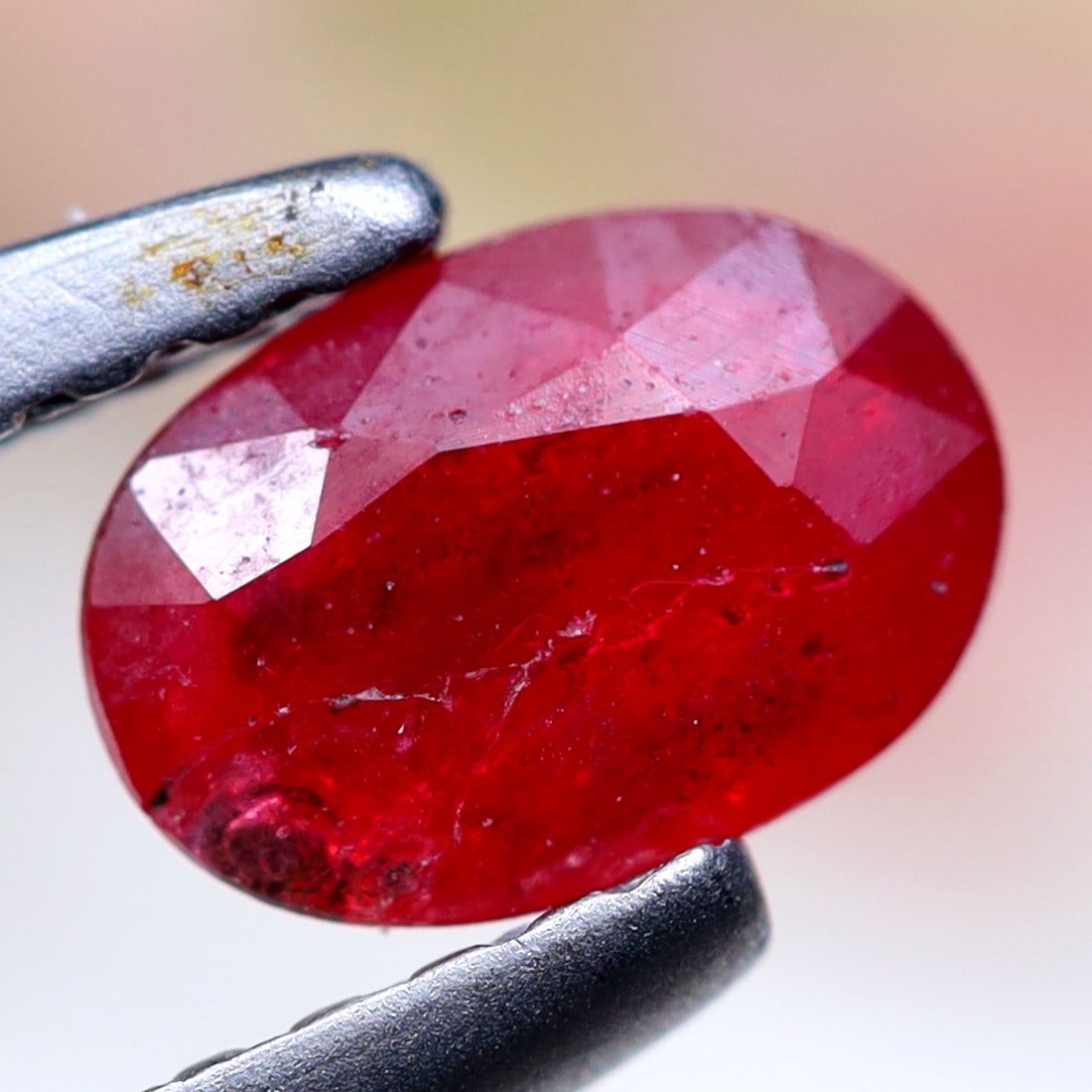 0.63Ct Natural Winza Heated Ruby Reddish Red Oval Cut for Jewelry Making, 842B (1 of 2)