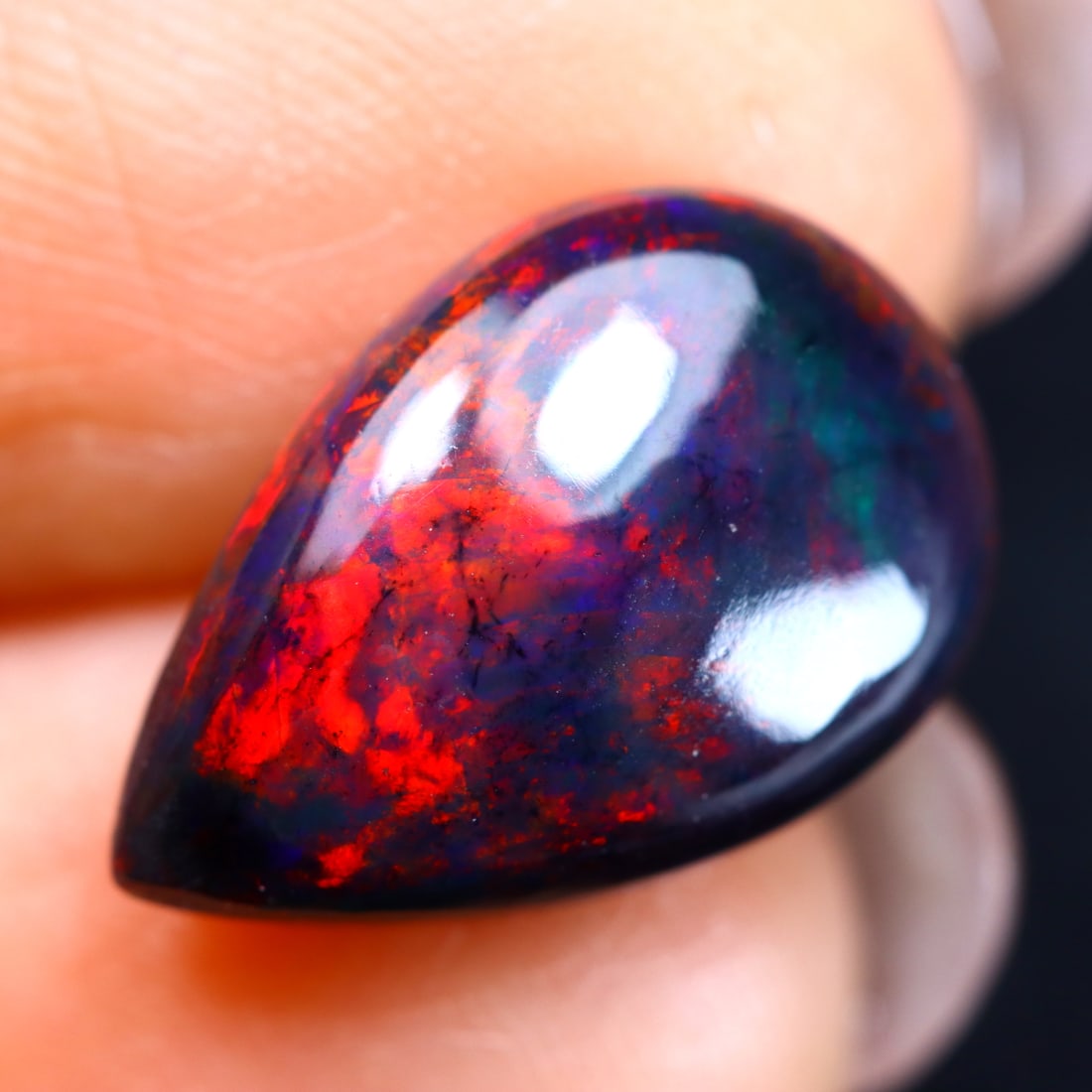 2.07Ct Natural Ethiopian Welo Smoked Opal - Ethiopian Opal - Pear Cabochon, 941MZ: Ksmith Jewels Global Welcome to our auction house, today auction brought to you by Ksmith Jewels Global based in Penang, Malaysia specialize in all kinds of opal and color gemstone both in manufacturi