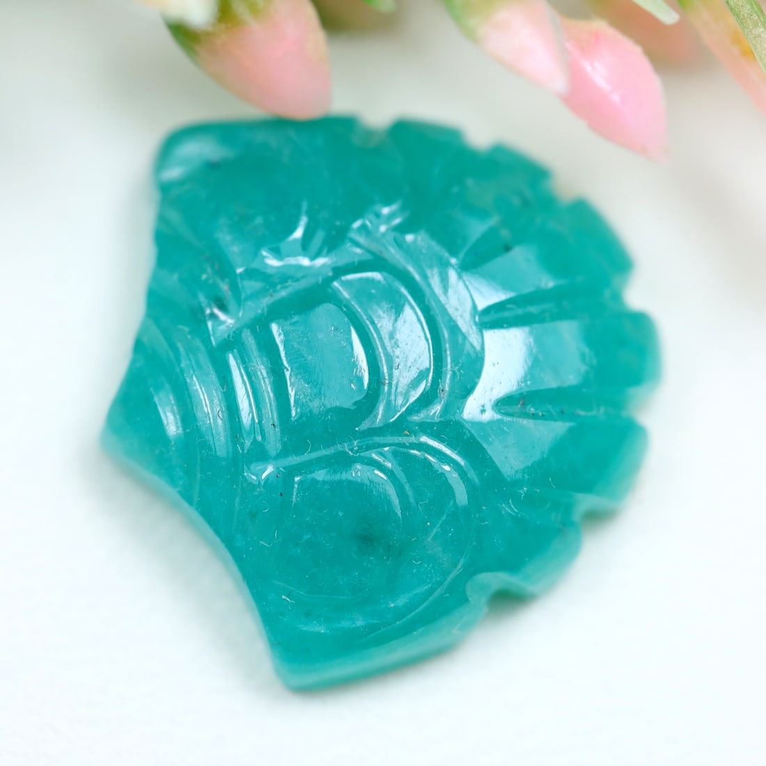 10.48Cts Natural Amazonite Hand Carved Gemstone, 227MZ: Ksmith Jewels Global Welcome to our auction house, today auction brought to you by Ksmith Jewels Global based in Penang, Malaysia specialize in all kinds of opal and color gemstone both in manufacturi