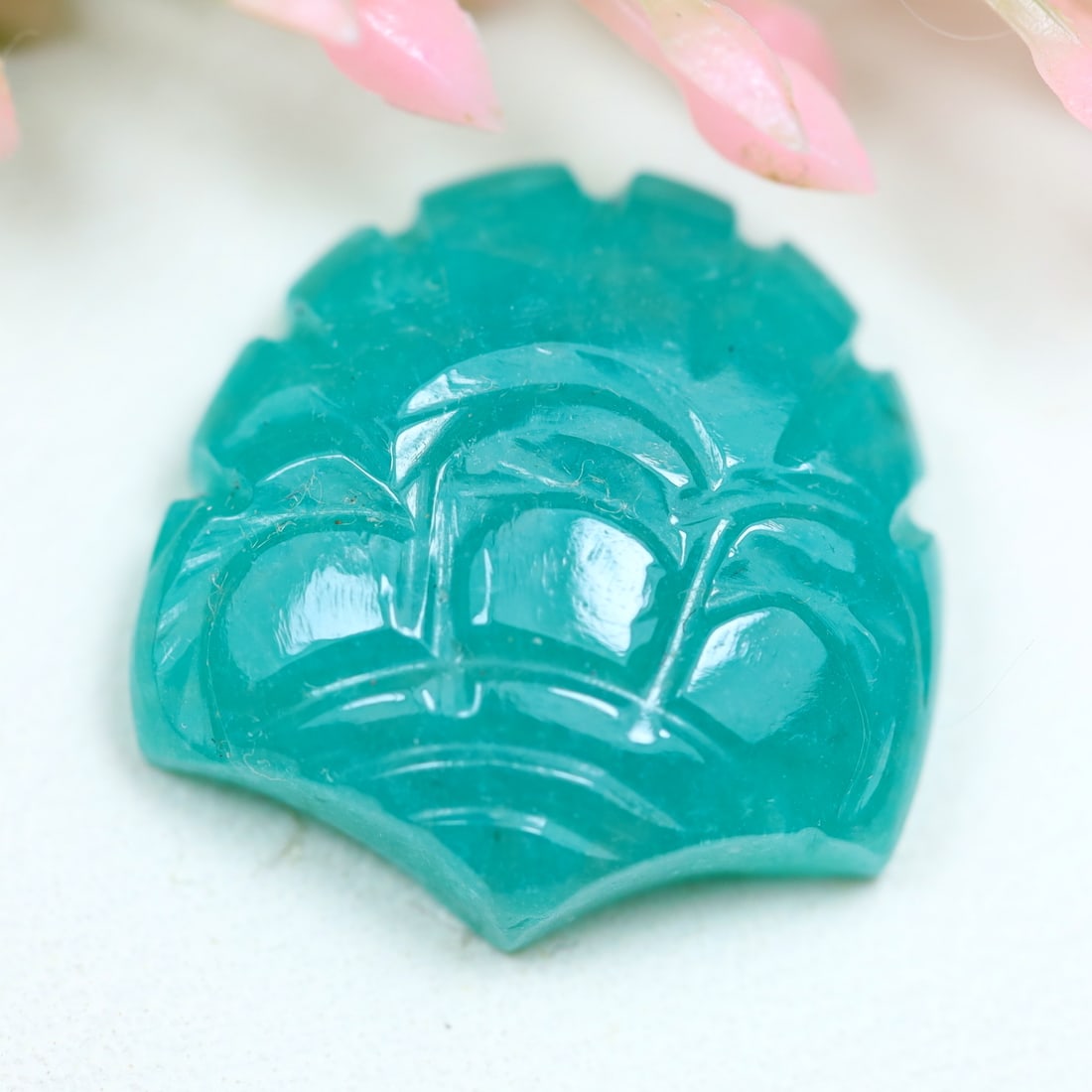 10.86Cts Natural Amazonite Hand Carved Gemstone, 58MZ: Ksmith Jewels Global Welcome to our auction house, today auction brought to you by Ksmith Jewels Global based in Penang, Malaysia specialize in all kinds of opal and color gemstone both in manufacturi