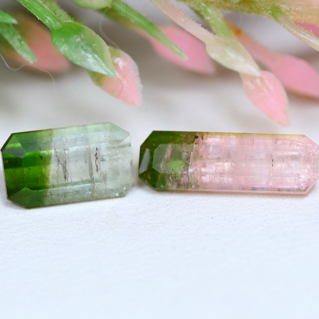 Tourmaline 2.67Ct Emerald Cut Natural Bi-Color Afghanistan Tourmaline In Pair, 780MZ: Ksmith Jewels Global Welcome to our auction house, today auction brought to you by Ksmith Jewels Global based in Penang, Malaysia specialize in all kinds of opal and color gemstone both in manufacturi