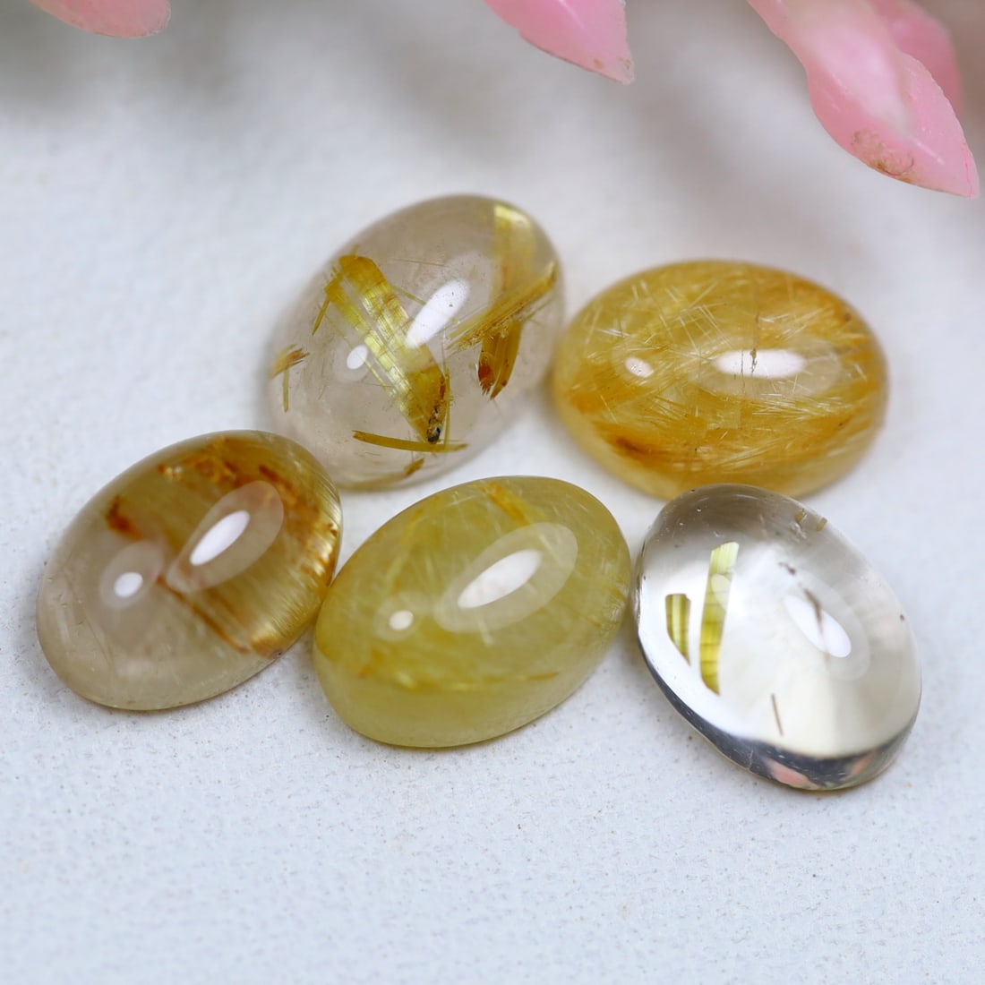 Quartz 5.19Ct Natural Golden Rutiled Quartz Cabochon Lots, 1209MZ (1 of 2)