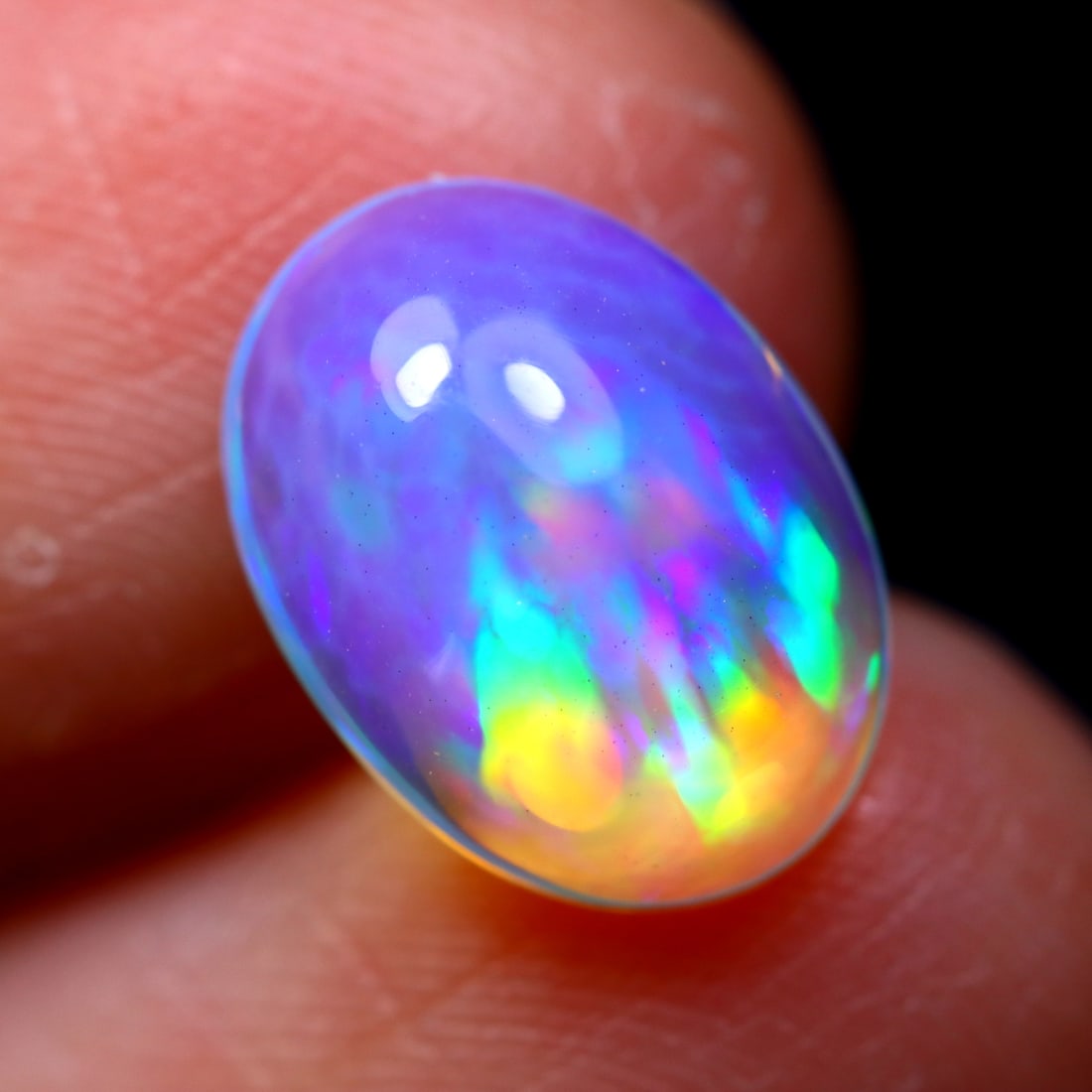 1.79Ct Natural Flashy Rainbow Ethiopian Welo Opal - Ethiopian Opal - Oval Cabochon (AOI5974), 826A: Ksmith Jewels Global Welcome to our auction house, today auction brought to you by Ksmith Jewels Global based in Penang, Malaysia specialize in all kinds of opal and color gemstone both in manufacturi