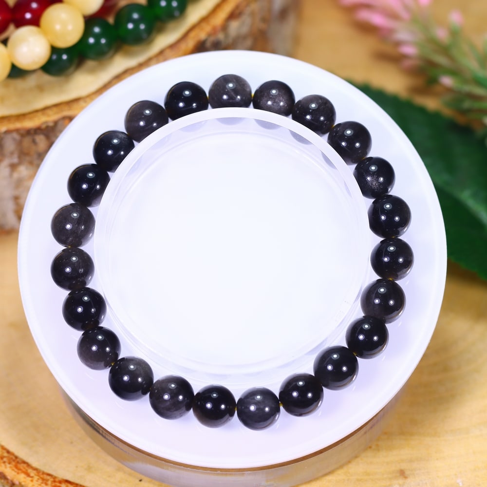 15.70g Black Tiger Eye Bracelet - Polished Beads, 884B (1 of 2)