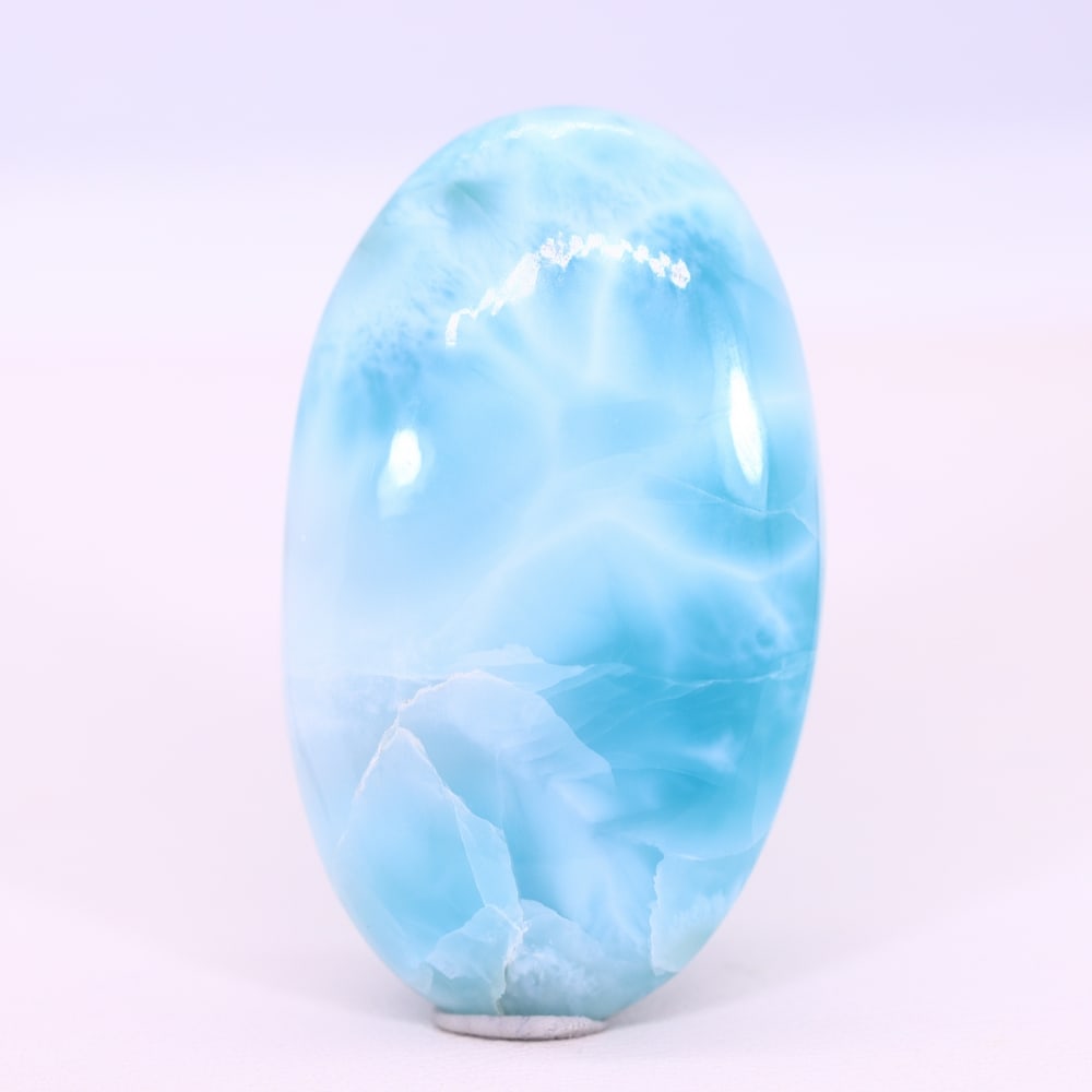 *58.86Ct Natural Larimar - Polished Cabochon , 249C: Ksmith Heritage Auctioneers Subject: Natural Larimar Carat Weight: 58.86 Ct Dimension: 38.9x22.9x7.5 mm Type: Cabochon, Polished