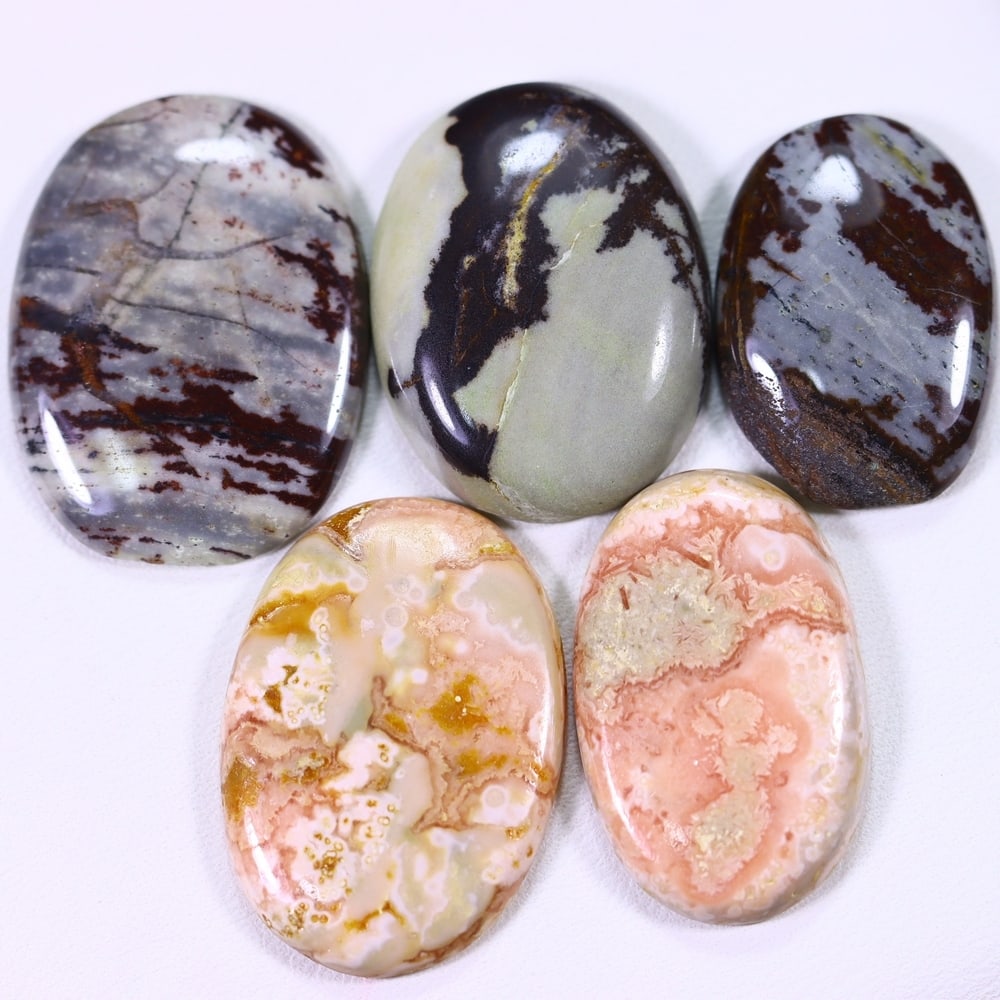 111Ct Multi Agate Cabochon Set - Polished - 28x19 mm Approx, 1010B (1 of 2)