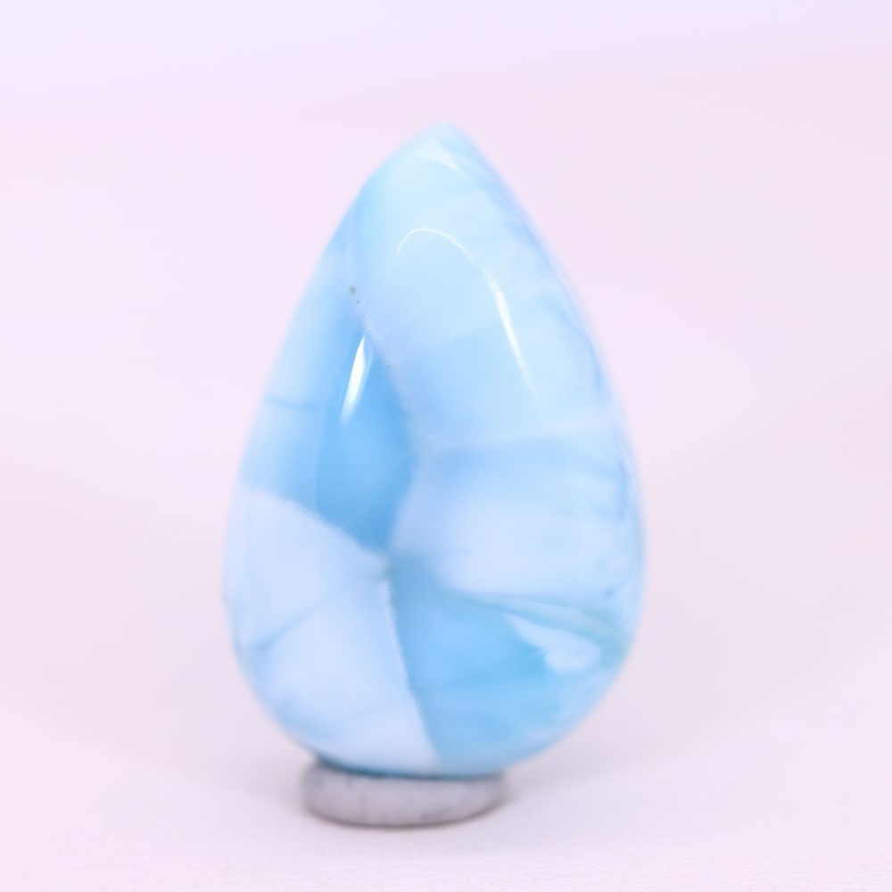 *14.19Ct Natural Larimar - Polished Cabochon , 237C: Ksmith Heritage Auctioneers Subject: Natural Larimar Carat Weight: 14.19 Ct Dimension: 13.4x12x6.3 mm Type: Cabochon, Polished