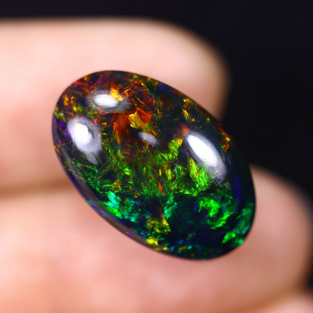 *12.36Ct Smoked Welo Opal Polished - Ethiopian Opal , 187C (1 of 8)