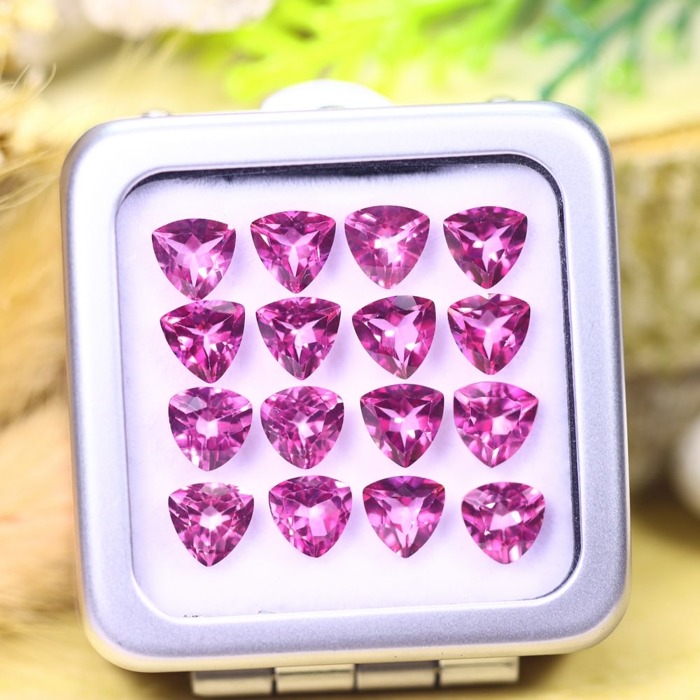 *14.56cts Natural Pink Topaz Set - Polished Faceted , 6mm, 46C: Ksmith Heritage AuctioneersSubject: Natural Topaz (without box) Origin: Myanmar Treatment: Coated